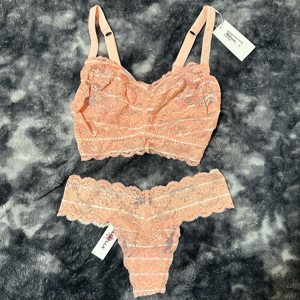 Cosabella Never Say Never Curvy Bralette (S) and Thong (O/S)